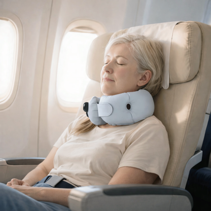 TravelSmart™ AirEase Premium Inflatable Neck Pillow | Built-In Pump