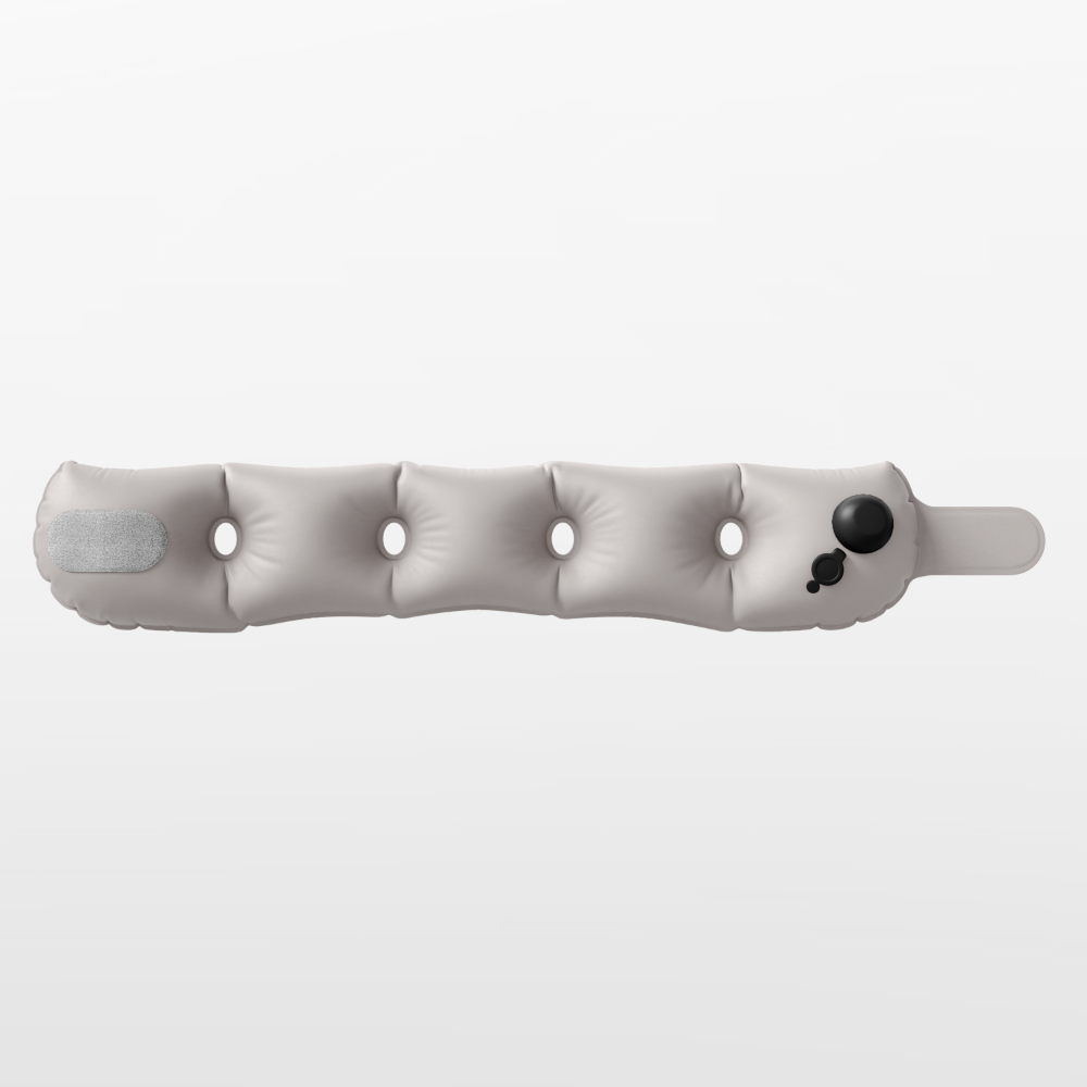 Inflatable air mattress with valve on a white background
