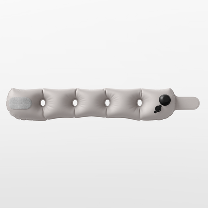 Inflatable air mattress with valve on a white background