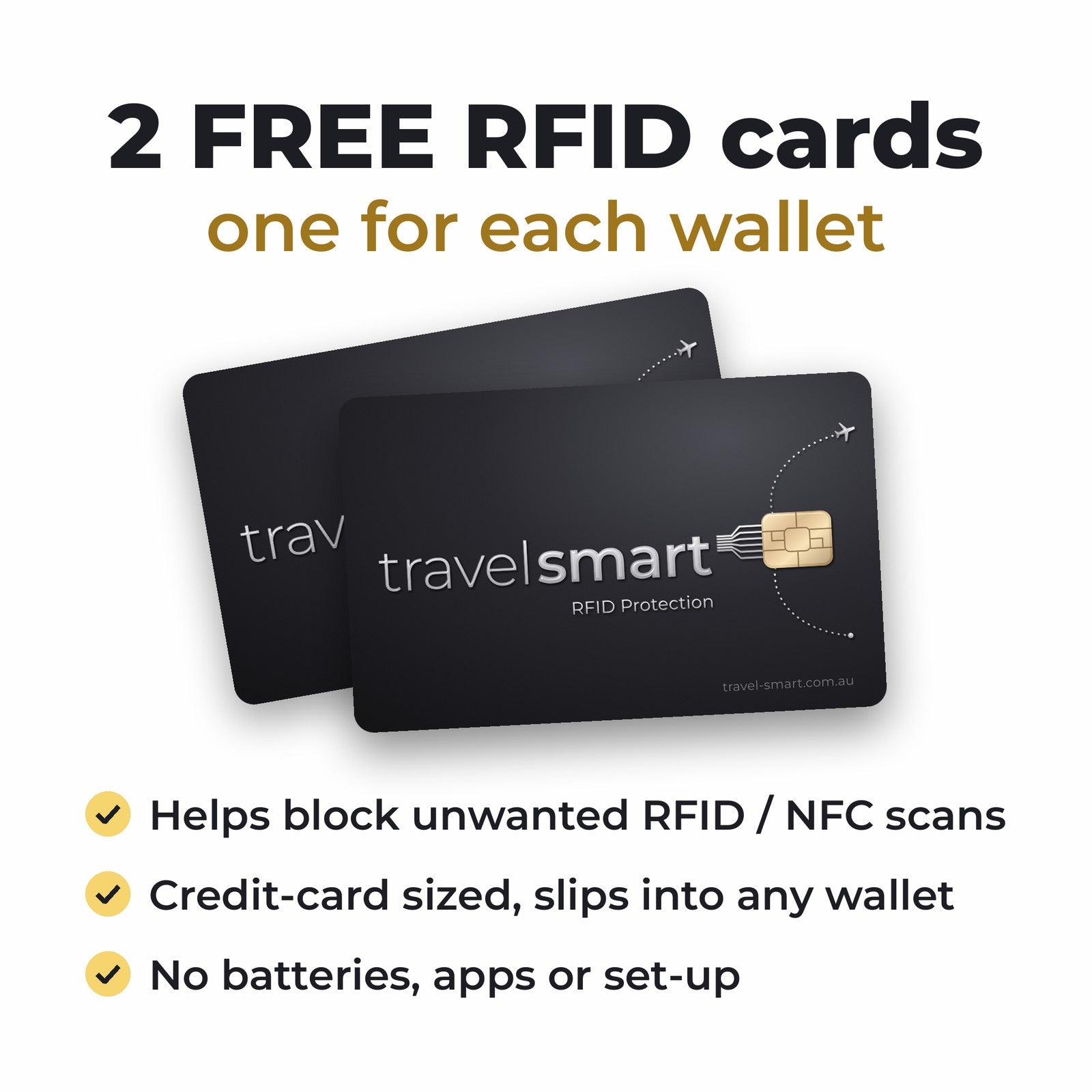 2 free TravelSmart RFID cards in every Slimline gift box, one for each wallet