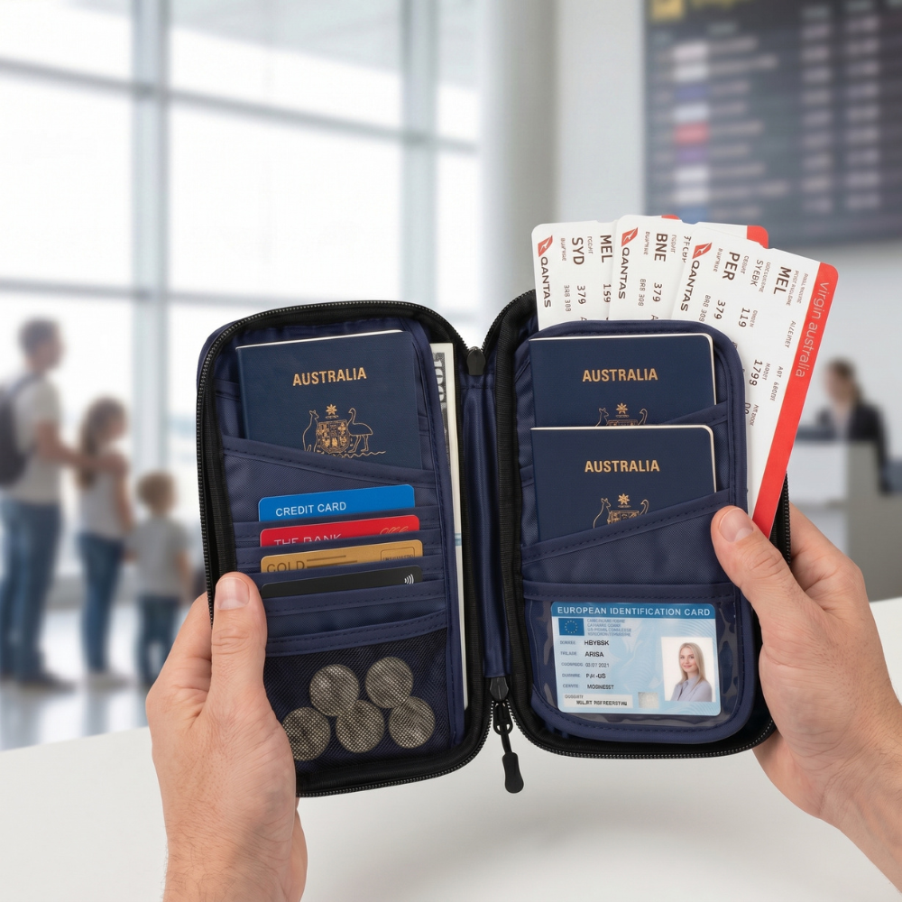 TravelSmart™ Family Passport Wallet – RFID Travel Document Organiser